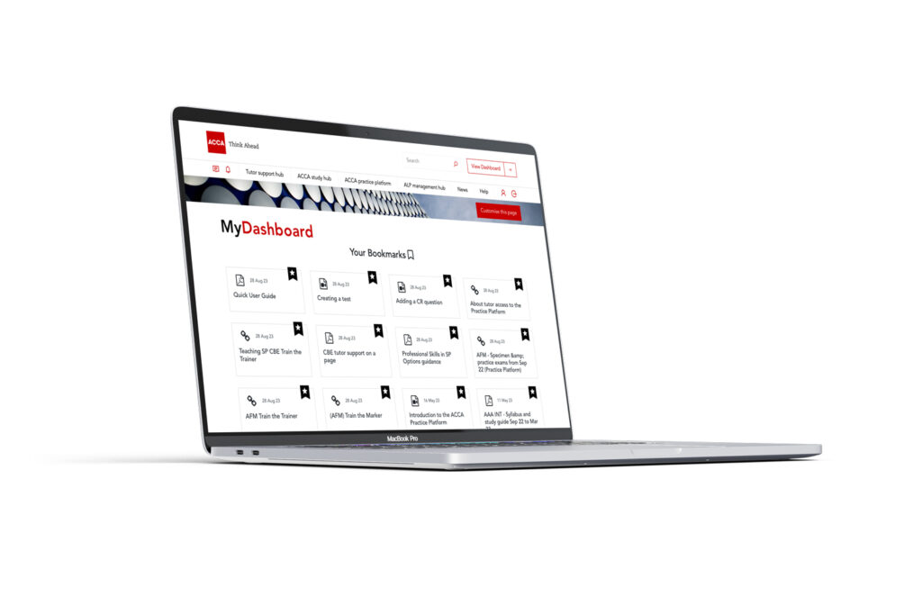 ACCA LMS Beispiel auf einem Laptop-Gerät