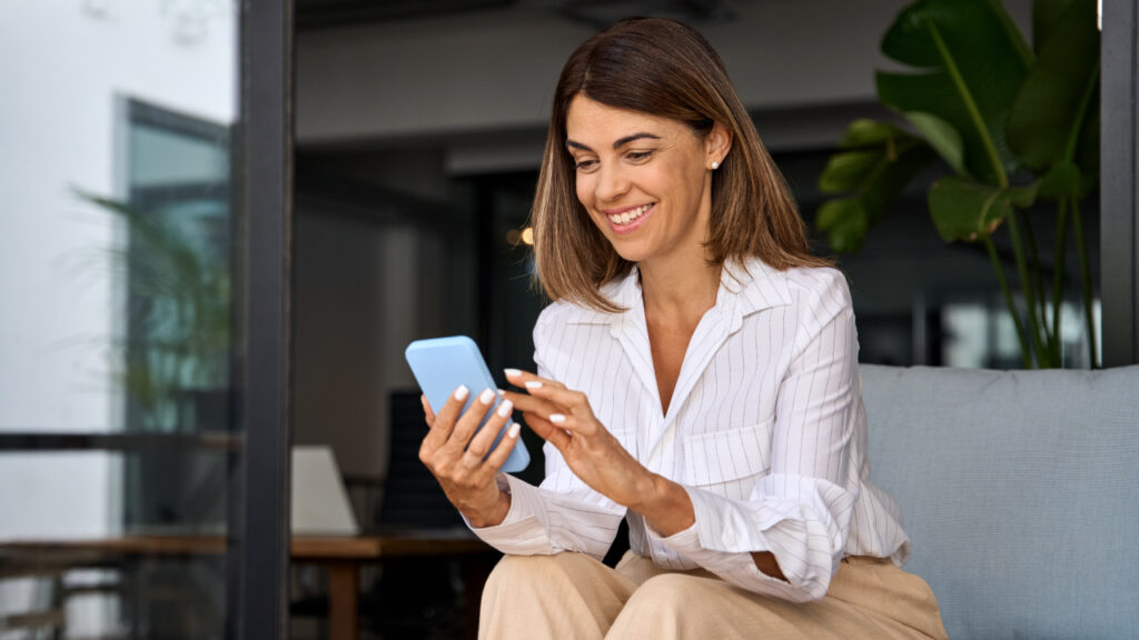 woman on a samsung phone