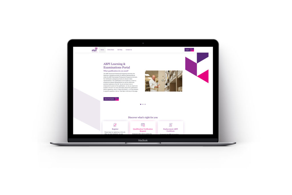 abpi lms mockup auf Laptop