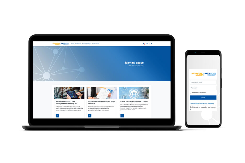 Learning Space, ein Bildungs-LMS für Studenten der RWTH International Academy.