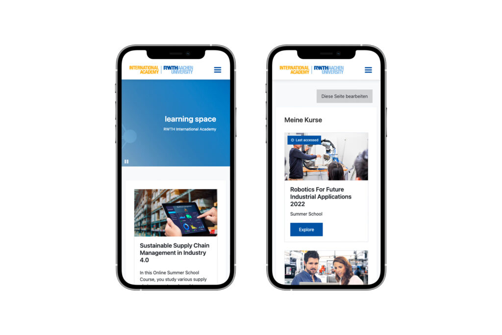 rwth internationale akademie lms mockup auf handy