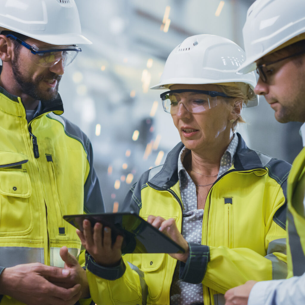 group of utilities workers